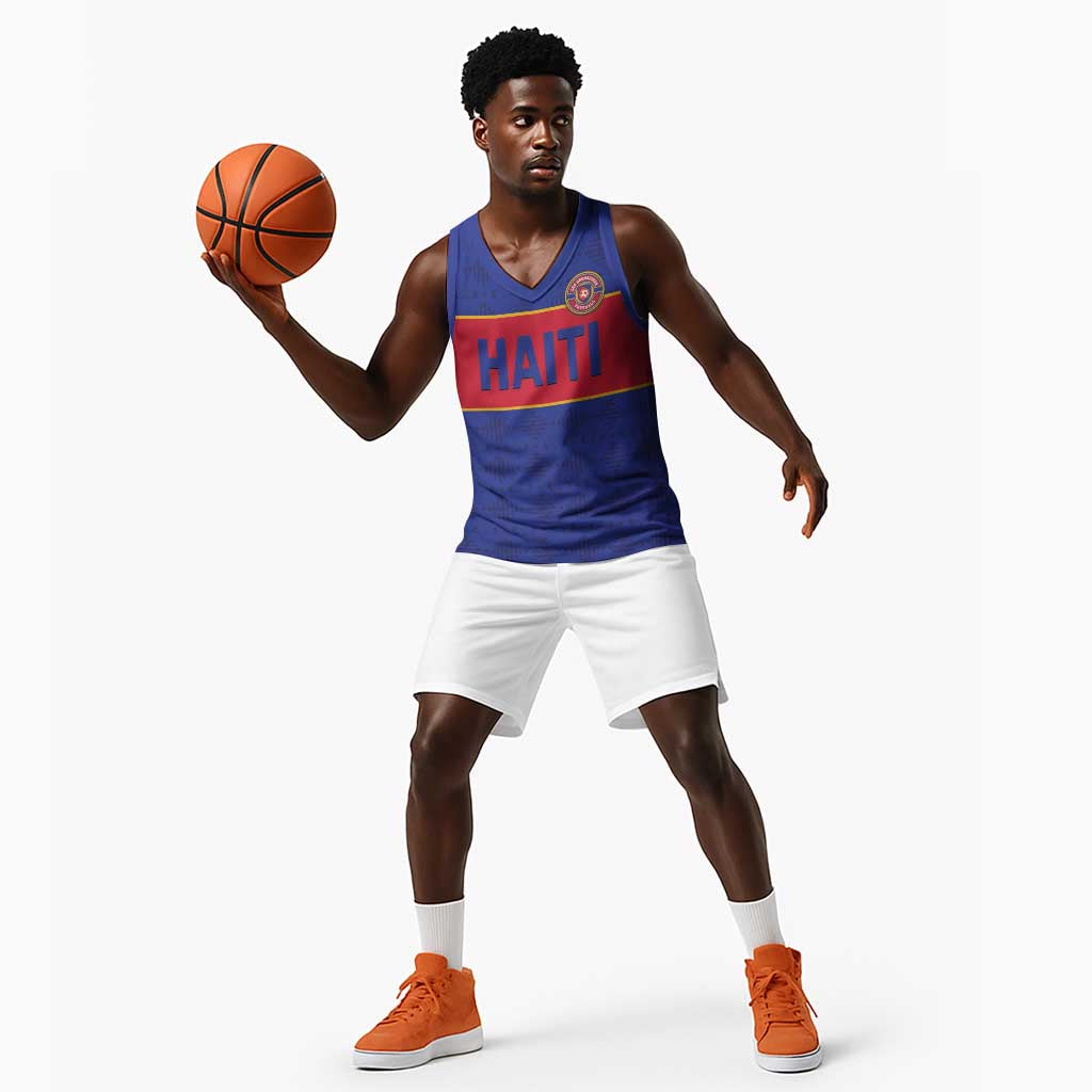 Custom Afro Haiti Football Basketball Jersey Le Rouge et Bleu Sporty Style - African Pride