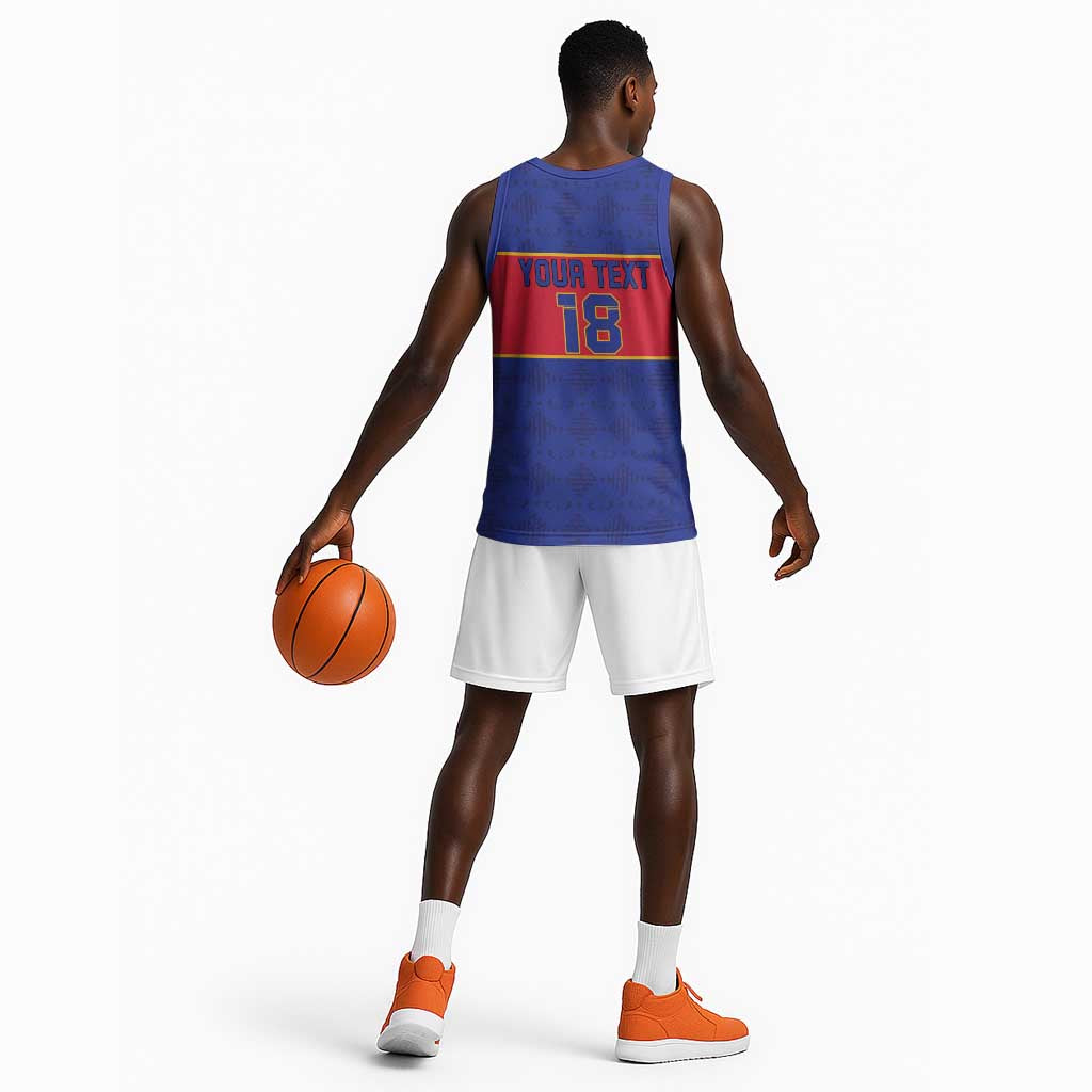 Custom Afro Haiti Football Basketball Jersey Le Rouge et Bleu Sporty Style - African Pride