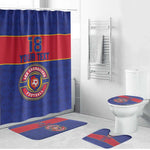 Custom Afro Haiti Football Bathroom Set Le Rouge et Bleu Sporty Style