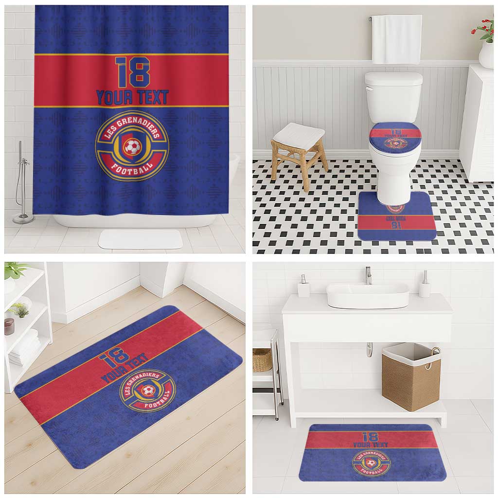 Custom Afro Haiti Football Bathroom Set Le Rouge et Bleu Sporty Style