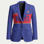 Custom Afro Haiti Football Blazer Le Rouge et Bleu Sporty Style