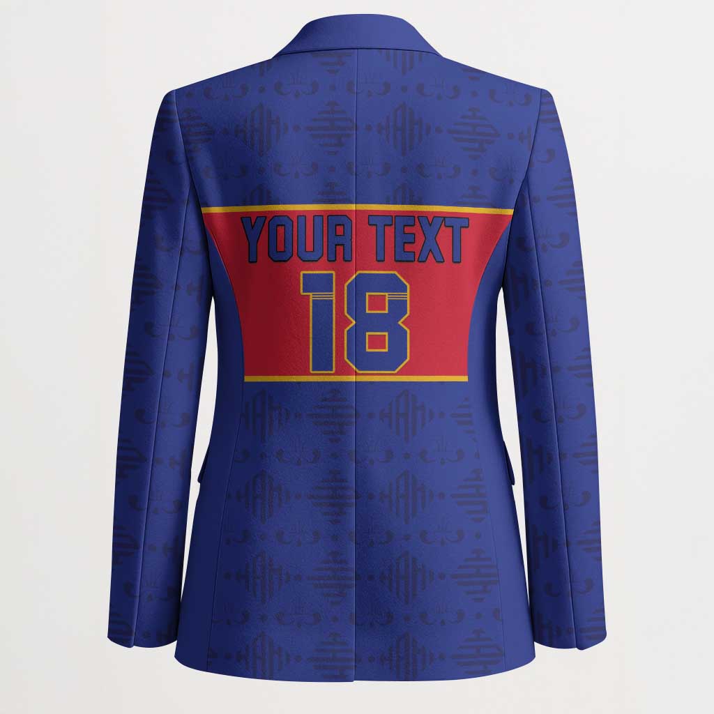 Custom Afro Haiti Football Blazer Le Rouge et Bleu Sporty Style