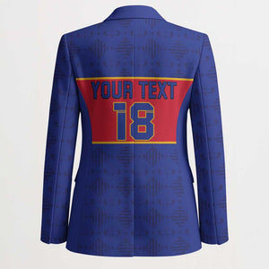 Custom Afro Haiti Football Blazer Le Rouge et Bleu Sporty Style