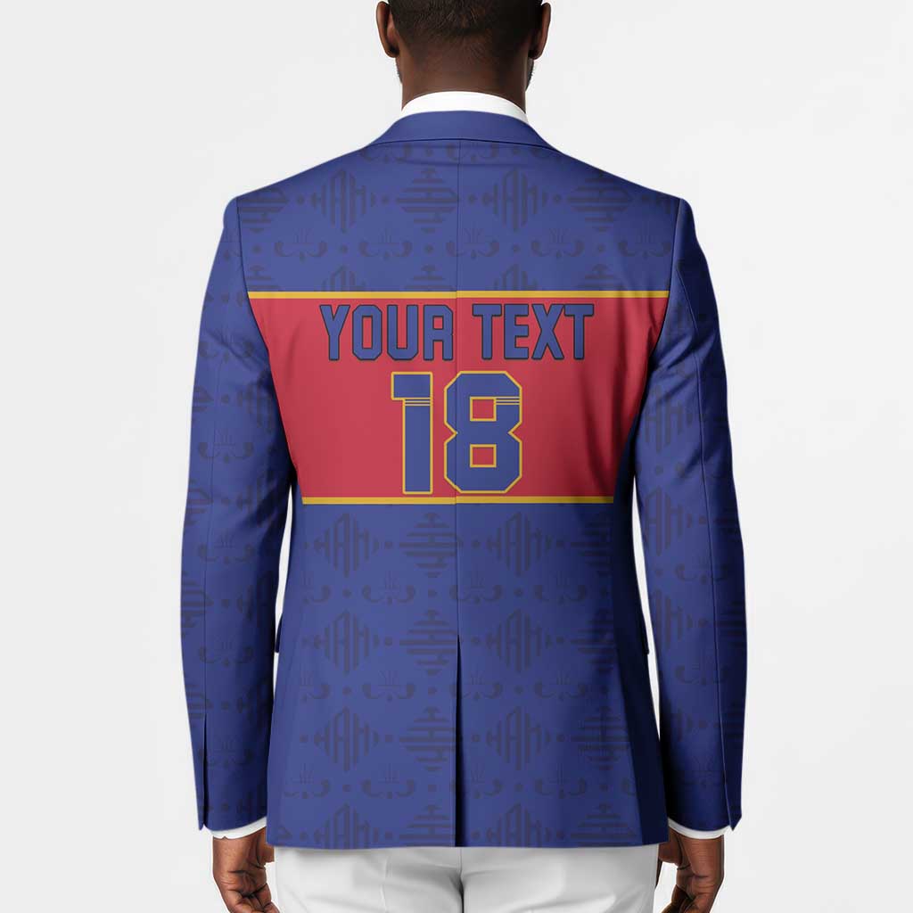 Custom Afro Haiti Football Blazer Le Rouge et Bleu Sporty Style
