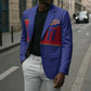Custom Afro Haiti Football Blazer Le Rouge et Bleu Sporty Style