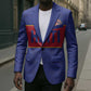 Custom Afro Haiti Football Blazer Le Rouge et Bleu Sporty Style