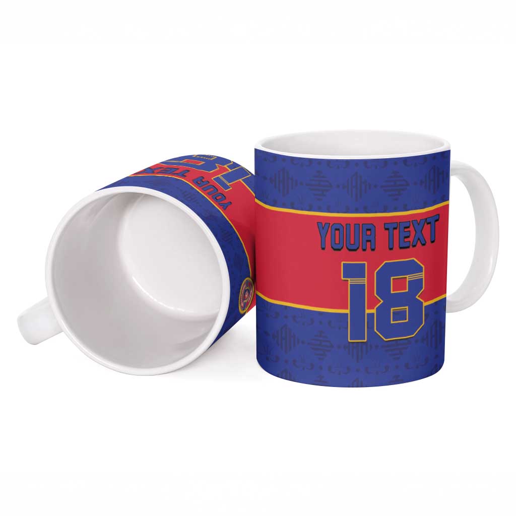 Custom Afro Haiti Football Ceramic Mug Le Rouge et Bleu Sporty Style
