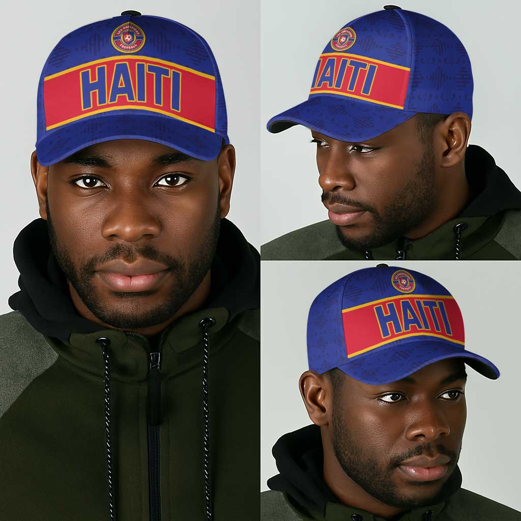Afro Haiti Football Classic Cap Le Rouge et Bleu Sporty Style - African Pride