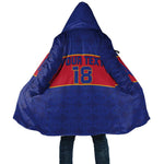 Custom Afro Haiti Football Cloak Le Rouge et Bleu Sporty Style