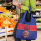 Custom Afro Haiti Football Grocery Bag Le Rouge et Bleu Sporty Style - African Pride