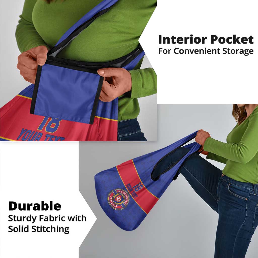 Custom Afro Haiti Football Grocery Bag Le Rouge et Bleu Sporty Style - African Pride
