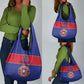 Custom Afro Haiti Football Grocery Bag Le Rouge et Bleu Sporty Style - African Pride