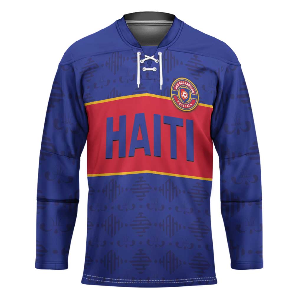 Custom Afro Haiti Football Hockey Jersey Le Rouge et Bleu Sporty Style