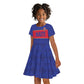 Custom Afro Haiti Football Kid Short Sleeve Dress Le Rouge et Bleu Sporty Style - African Pride