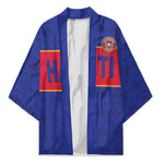 Custom Afro Haiti Football Kimono Le Rouge et Bleu Sporty Style