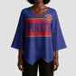 Custom Afro Haiti Football Kimono Sleeve Blouse Le Rouge et Bleu Sporty Style