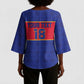 Custom Afro Haiti Football Kimono Sleeve Blouse Le Rouge et Bleu Sporty Style