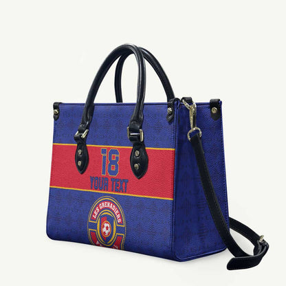 Custom Afro Haiti Football Leather Bag Le Rouge et Bleu Sporty Style