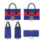 Custom Afro Haiti Football Leather Bag Le Rouge et Bleu Sporty Style