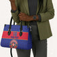 Custom Afro Haiti Football Leather Bag Le Rouge et Bleu Sporty Style