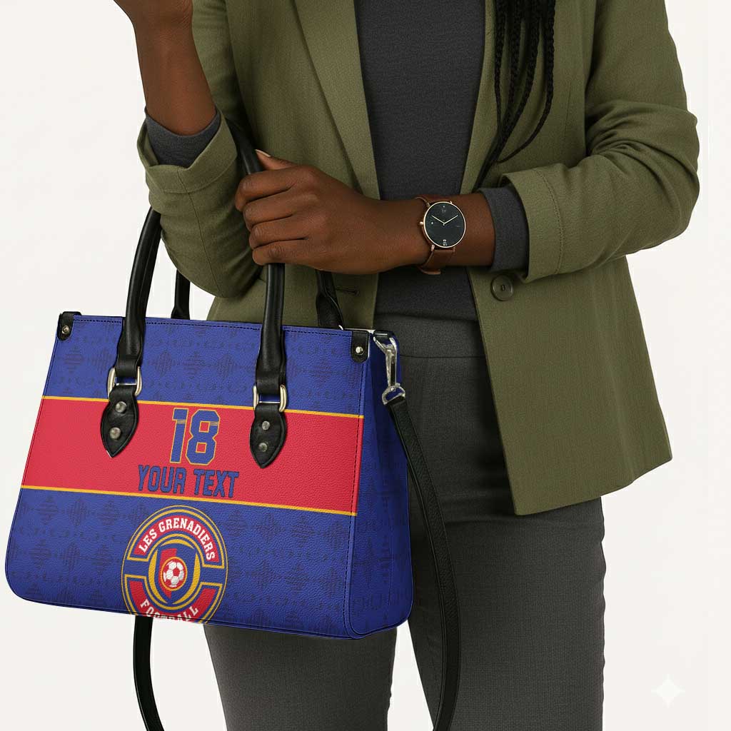 Custom Afro Haiti Football Leather Bag Le Rouge et Bleu Sporty Style