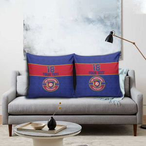 Custom Afro Haiti Football Pillow Cover Le Rouge et Bleu Sporty Style