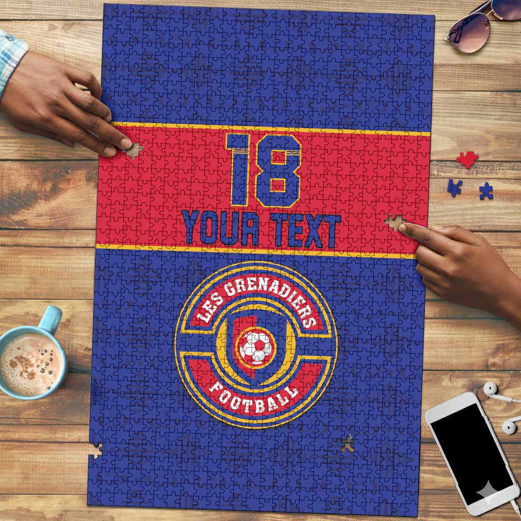 Custom Afro Haiti Football Puzzle Le Rouge et Bleu Sporty Style