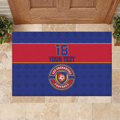 Custom Afro Haiti Football Rubber Doormat Le Rouge et Bleu Sporty Style - African Pride