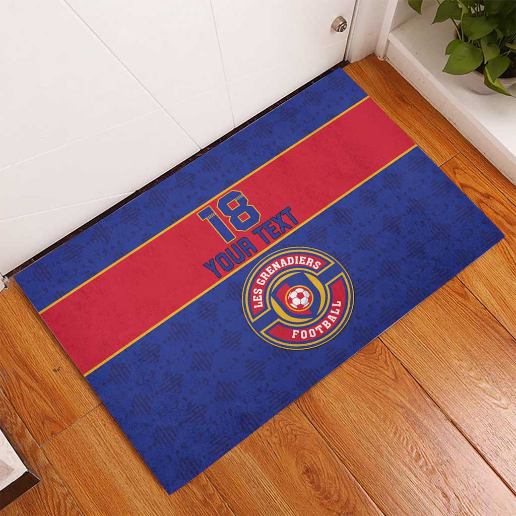 Custom Afro Haiti Football Rubber Doormat Le Rouge et Bleu Sporty Style - African Pride