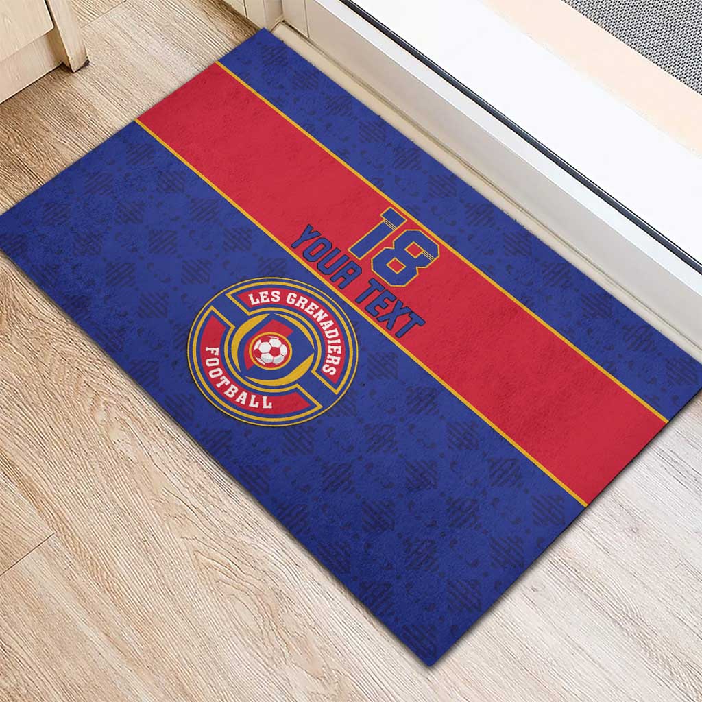 Custom Afro Haiti Football Rubber Doormat Le Rouge et Bleu Sporty Style - African Pride