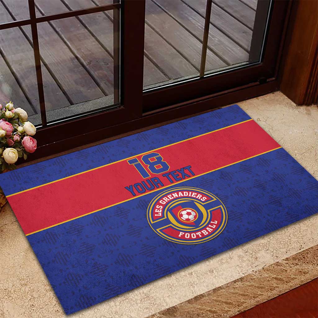 Custom Afro Haiti Football Rubber Doormat Le Rouge et Bleu Sporty Style - African Pride