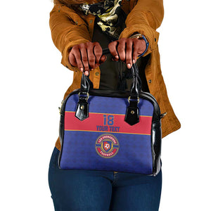 Custom Afro Haiti Football Shoulder Handbag Le Rouge et Bleu Sporty Style - African Pride