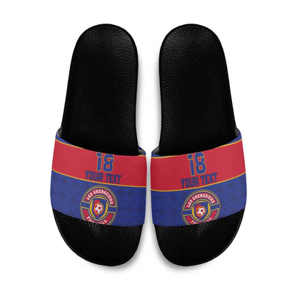 Custom Afro Haiti Football Slide Sandals Le Rouge et Bleu Sporty Style