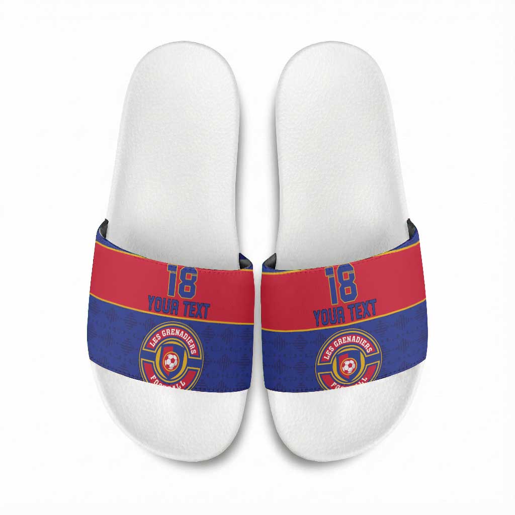 Custom Afro Haiti Football Slide Sandals Le Rouge et Bleu Sporty Style