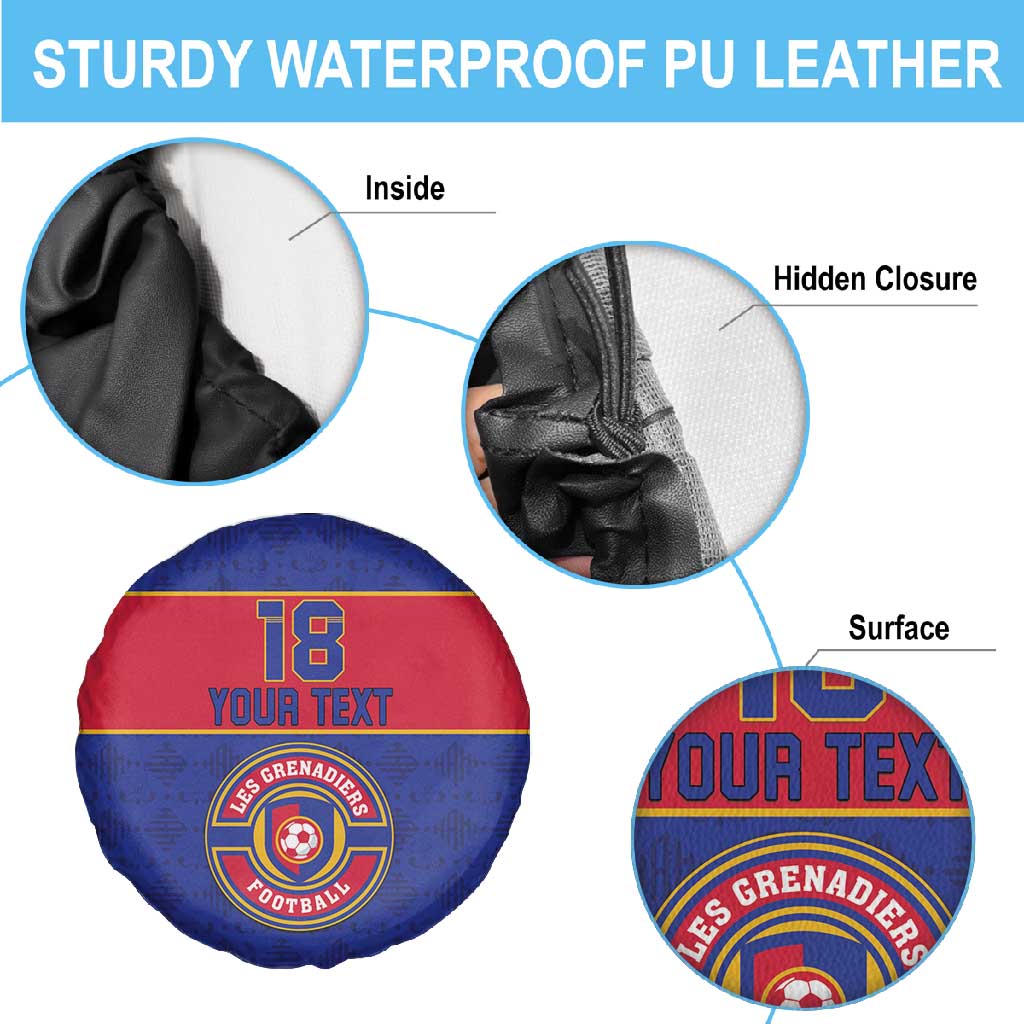 Custom Afro Haiti Football Spare Tire Cover Le Rouge et Bleu Sporty Style - African Pride