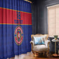 Custom Afro Haiti Football Window Curtain Le Rouge et Bleu Sporty Style - African Pride