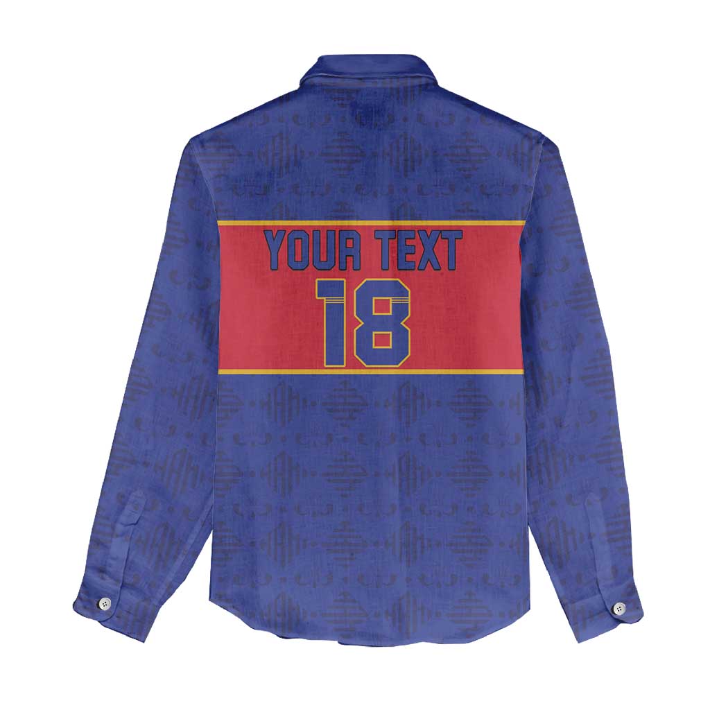 Custom Afro Haiti Football Women Casual Shirt Le Rouge et Bleu Sporty Style - African Pride