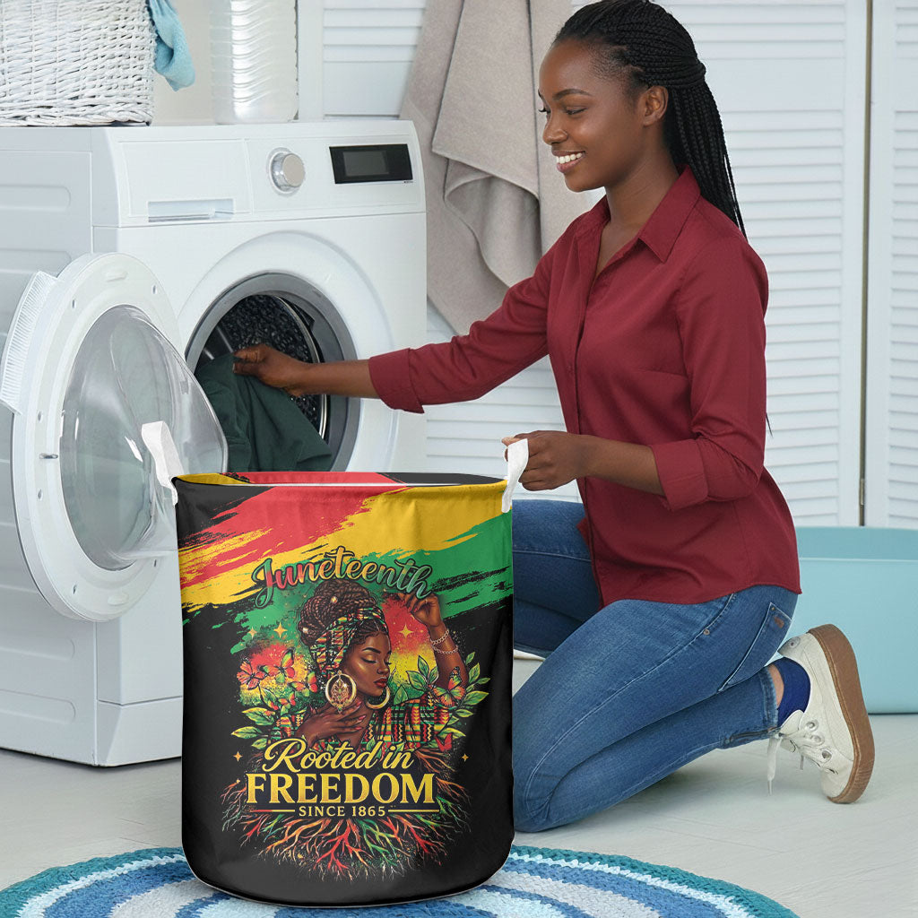 Juneteenth Rooted in Freedom Laundry Basket Black Pride African Queen