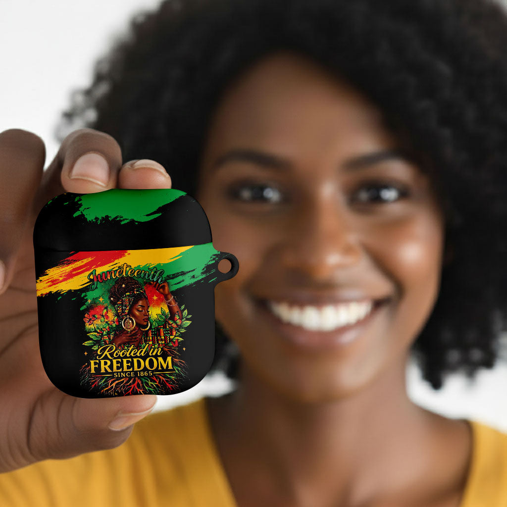 Juneteenth Rooted in Freedom AirPods Case Black Pride African Queen