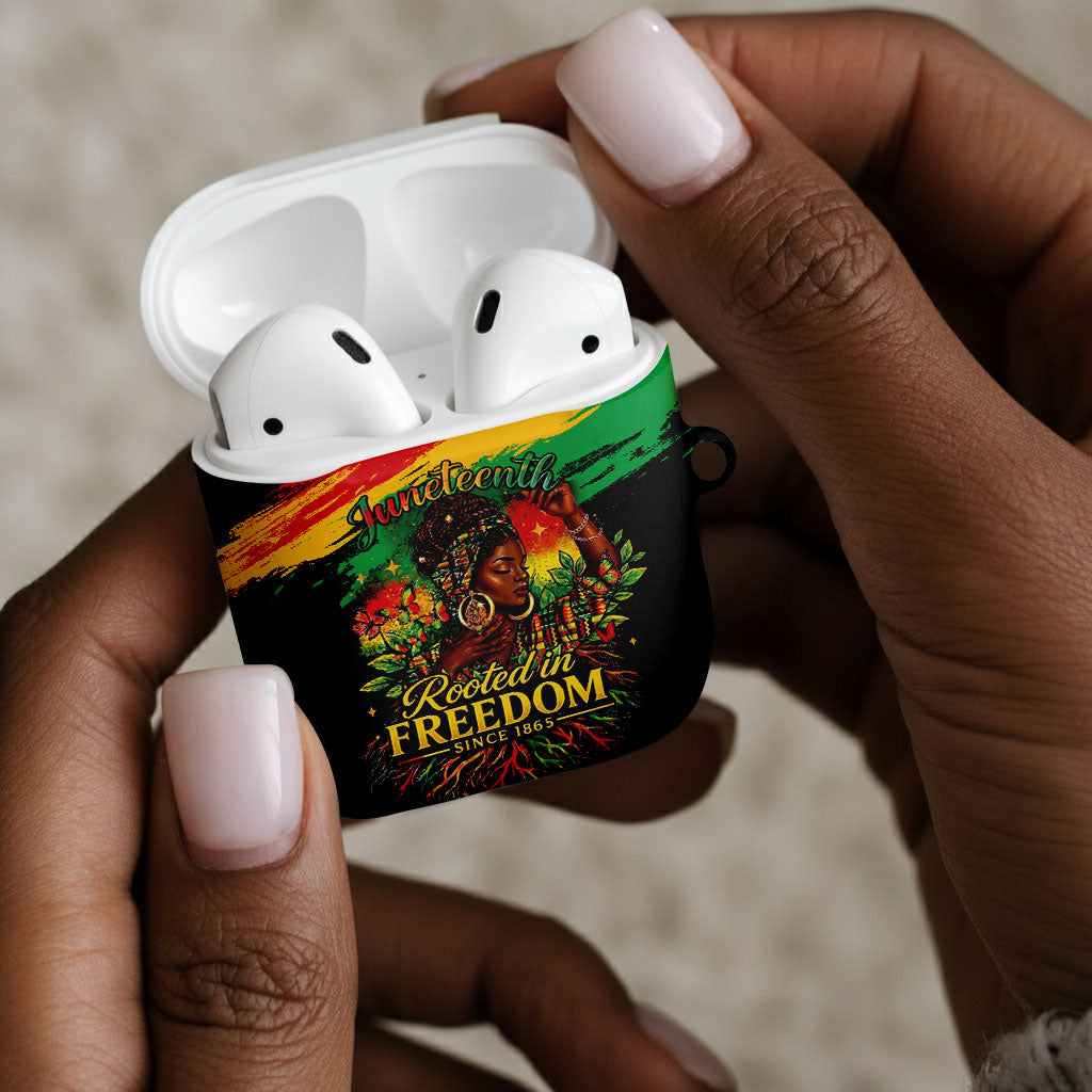 Juneteenth Rooted in Freedom AirPods Case Black Pride African Queen