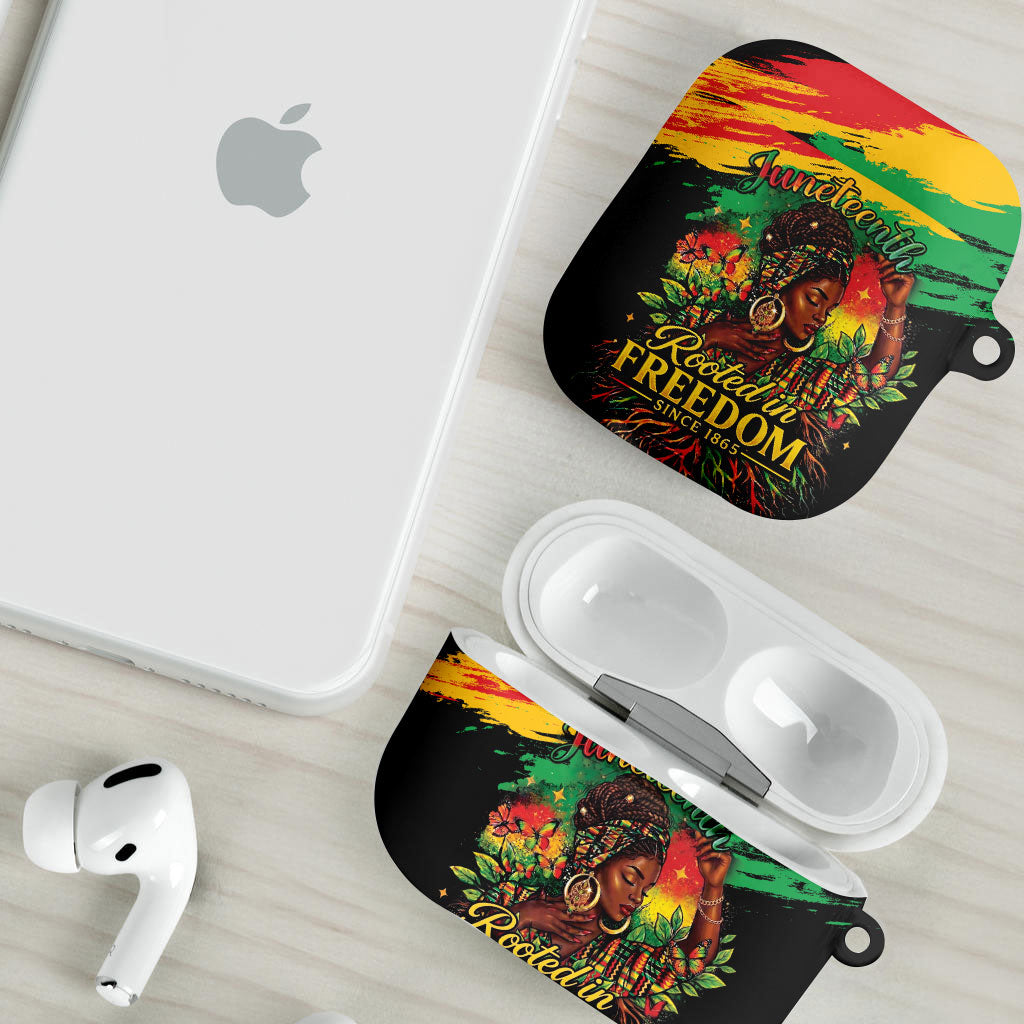 Juneteenth Rooted in Freedom AirPods Case Black Pride African Queen