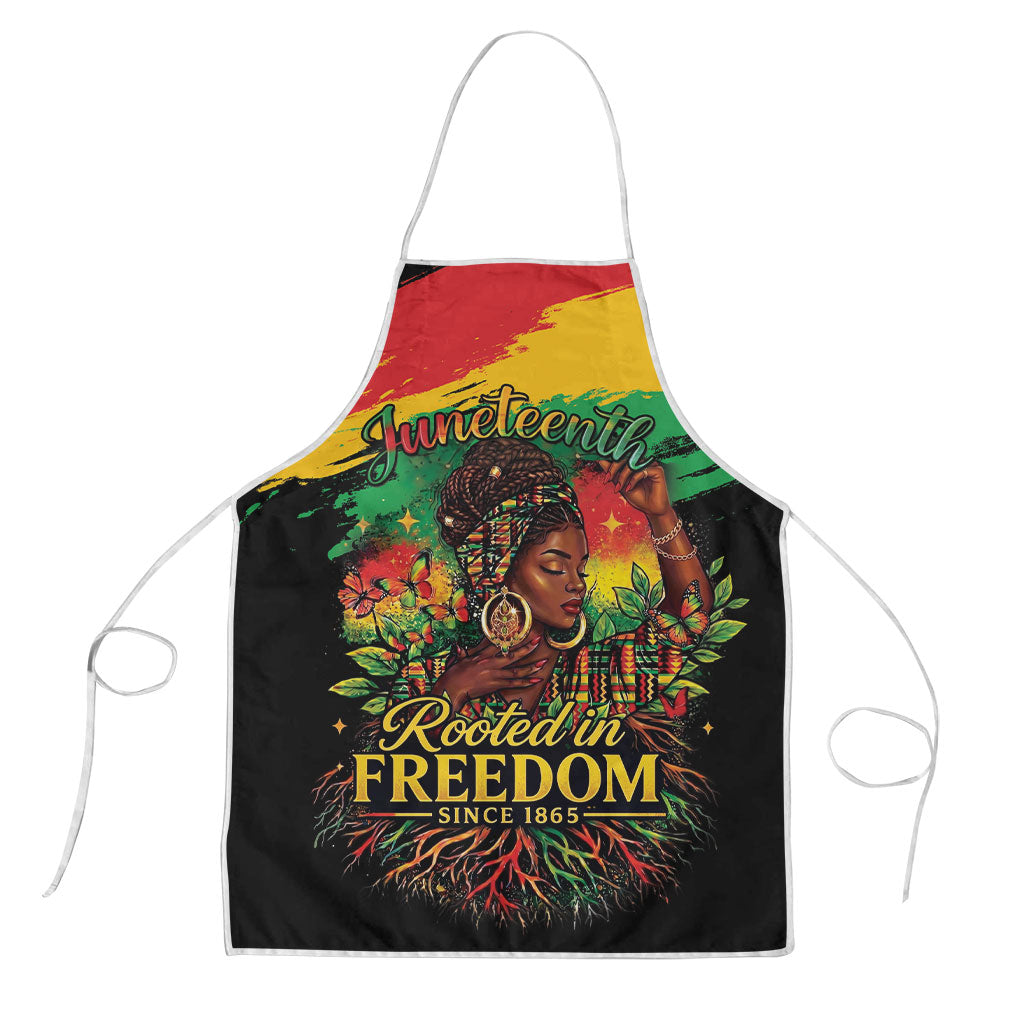 Juneteenth Rooted in Freedom Apron Black Pride African Queen