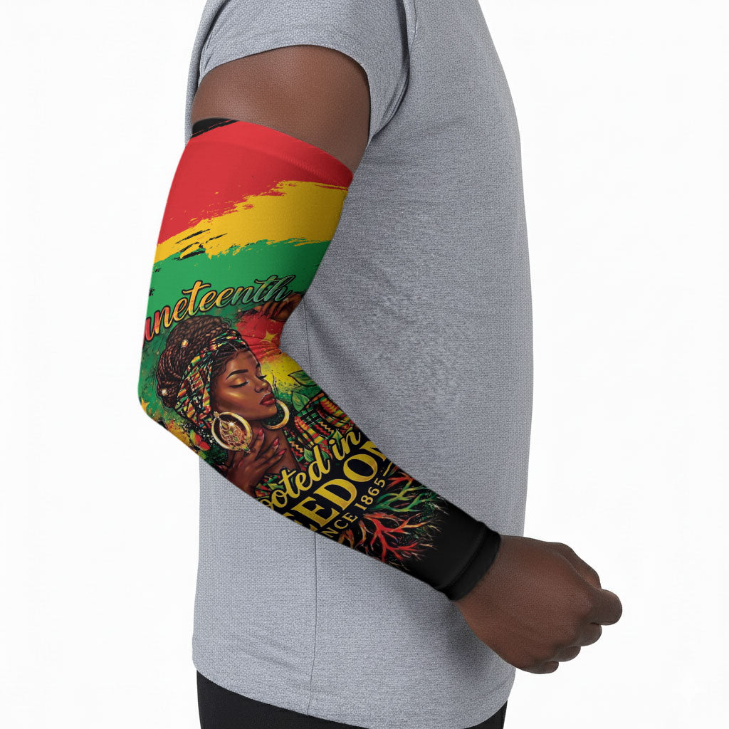 Juneteenth Rooted in Freedom Arm Sleeves Black Pride African Queen