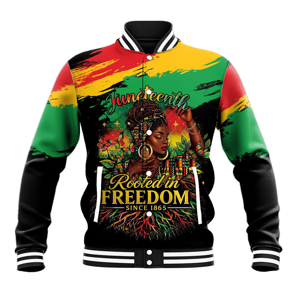 Juneteenth Rooted in Freedom Baseball Jacket Black Pride African Queen