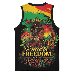 Juneteenth Rooted in Freedom Basketball Jersey Black Pride African Queen