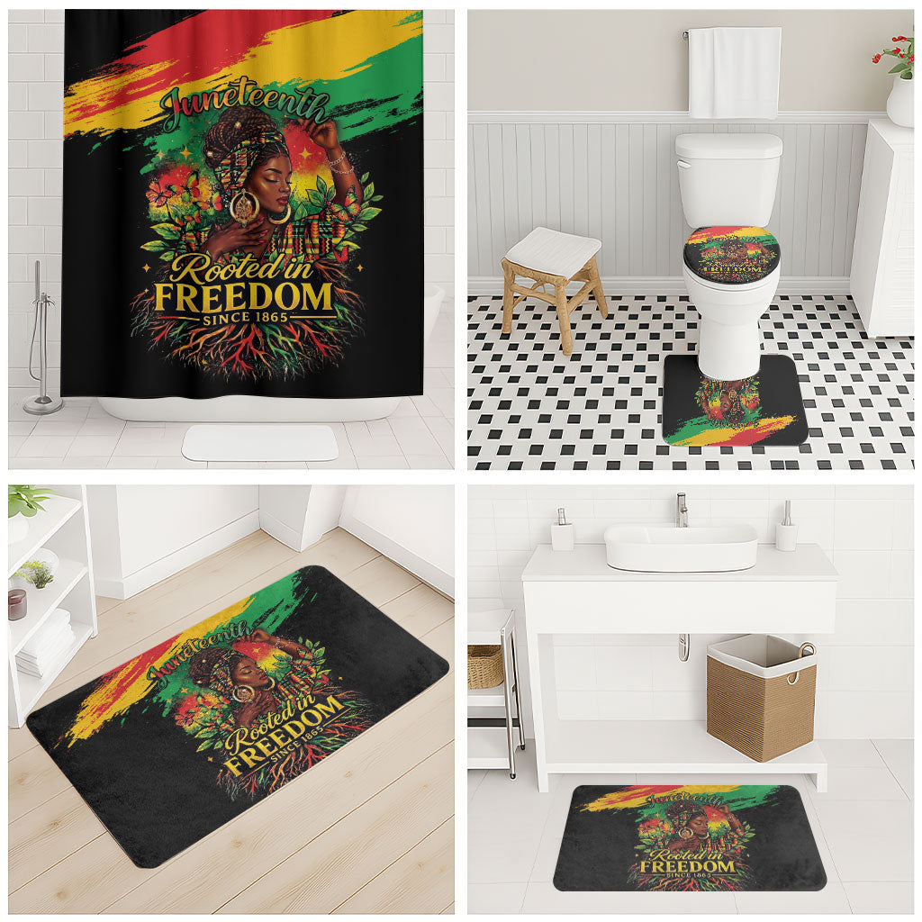Juneteenth Rooted in Freedom Bathroom Set Black Pride African Queen