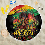 Juneteenth Rooted in Freedom Beach Blanket Black Pride African Queen