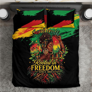 Juneteenth Rooted in Freedom Bedding Set Black Pride African Queen