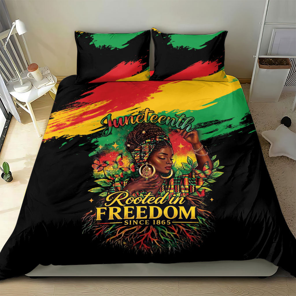 Juneteenth Rooted in Freedom Bedding Set Black Pride African Queen