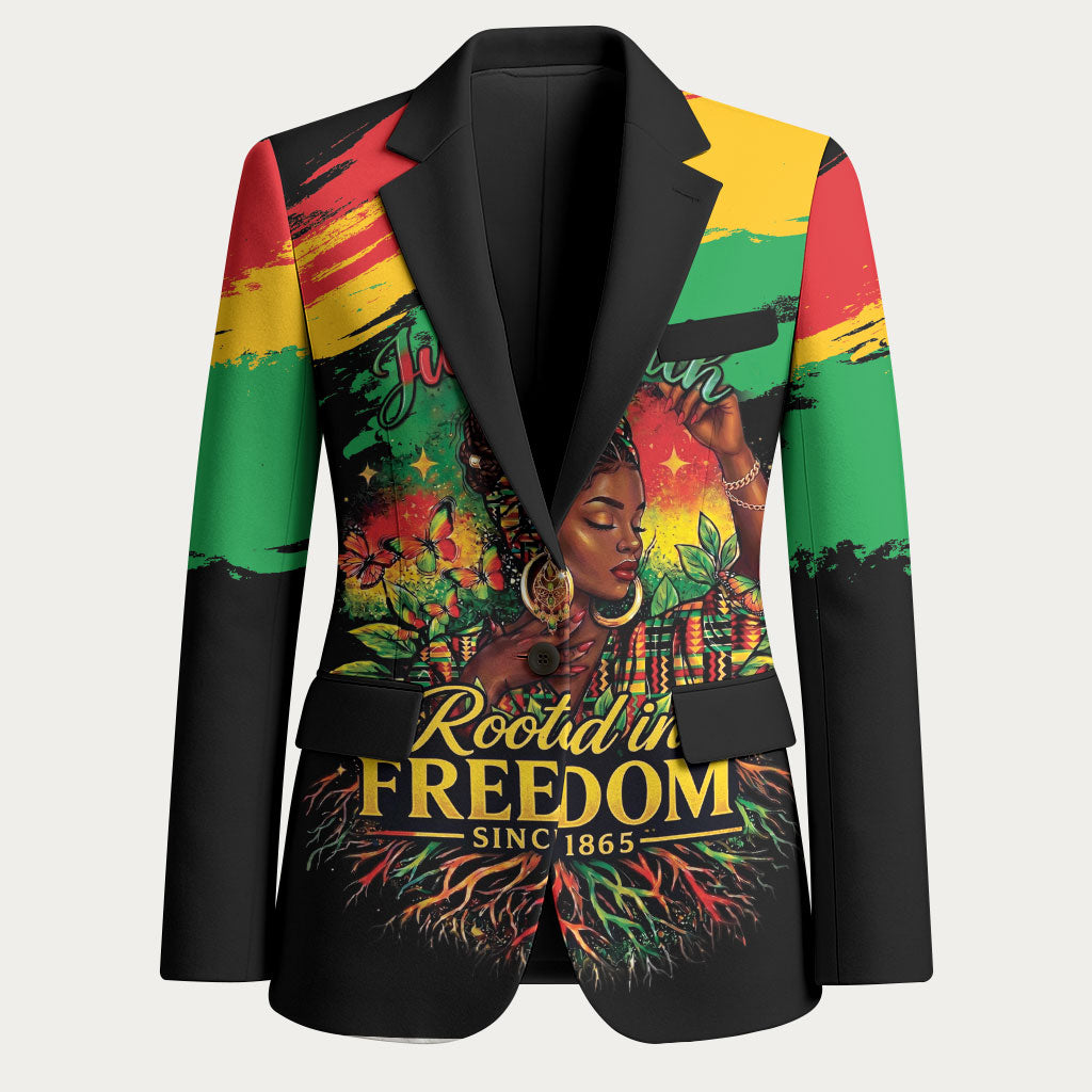 Juneteenth Rooted in Freedom Blazer Black Pride African Queen